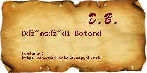 Dömsödi Botond névjegykártya
